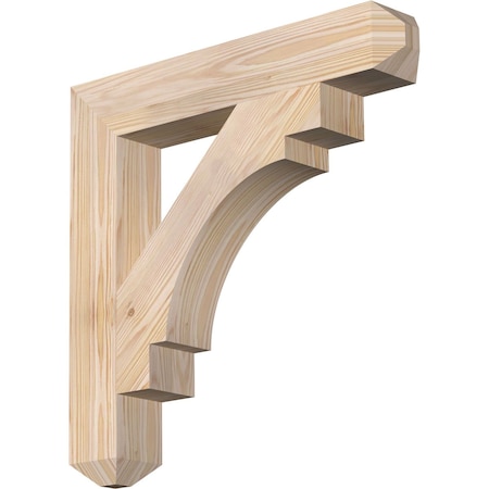 Ekena Millwork Merced Craftsman Smooth Bracket, Douglas Fir, 3 1/2"W x 22"D x 22"H BKT04X22X22MRC04SDF